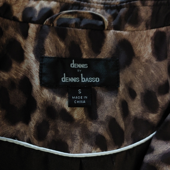 Vintage Dennis Basso Leopard Print Collared Longline Trench Coat Size Small - Picture 14 of 15